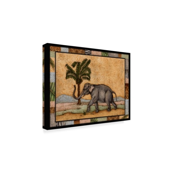 Robin Betterley 'Elephant And Palm Tree' Canvas Art,14x19